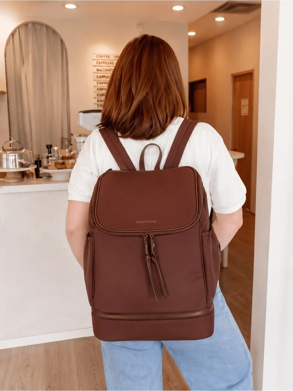 Poppy & Peonies The Summit Backpack - Chocolate Brown